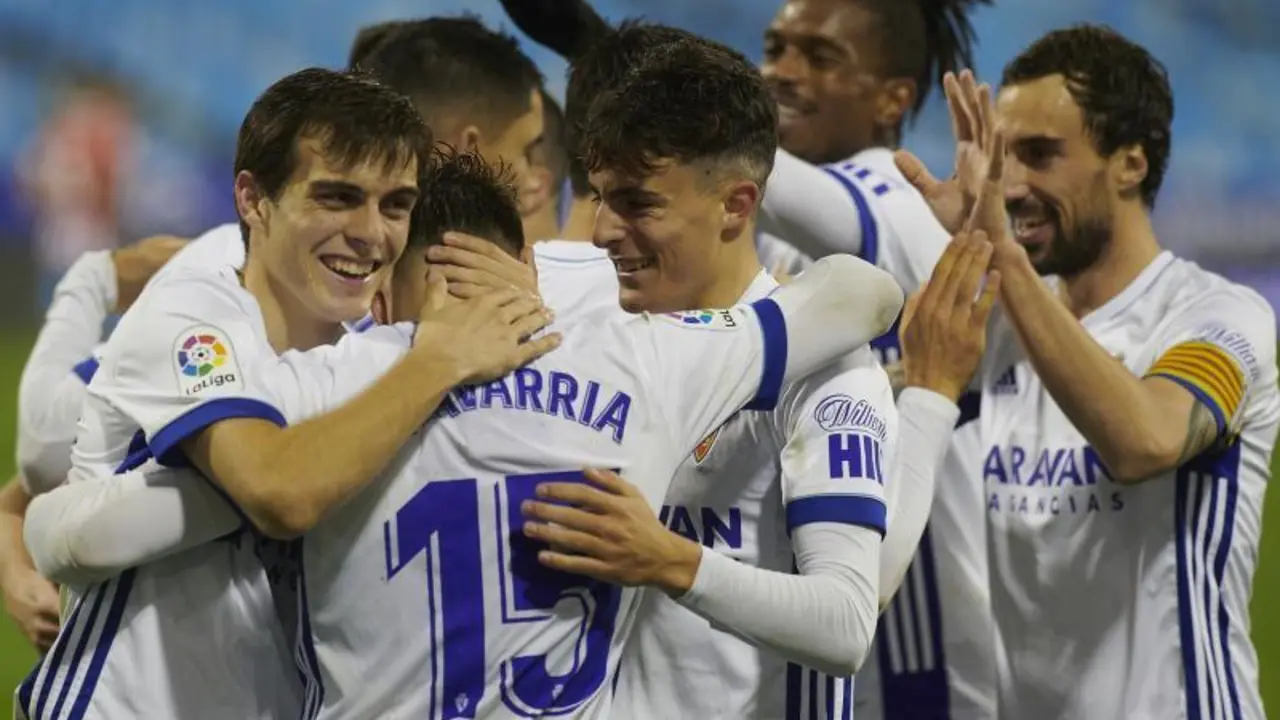 El Real Zaragoza cerr&oacute; el 2020 con una victoria ante el CD Lugo en La Romareda. Foto: Tino Gil / Real Zaragoza