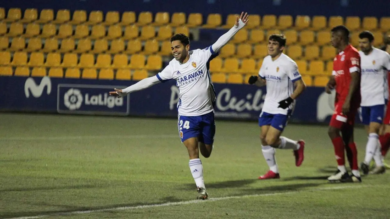 Ra&iacute; Nascimiento marca su primer gol de la temporada con la banquilla en Copa del Rey. Foto: Real Zaragoza