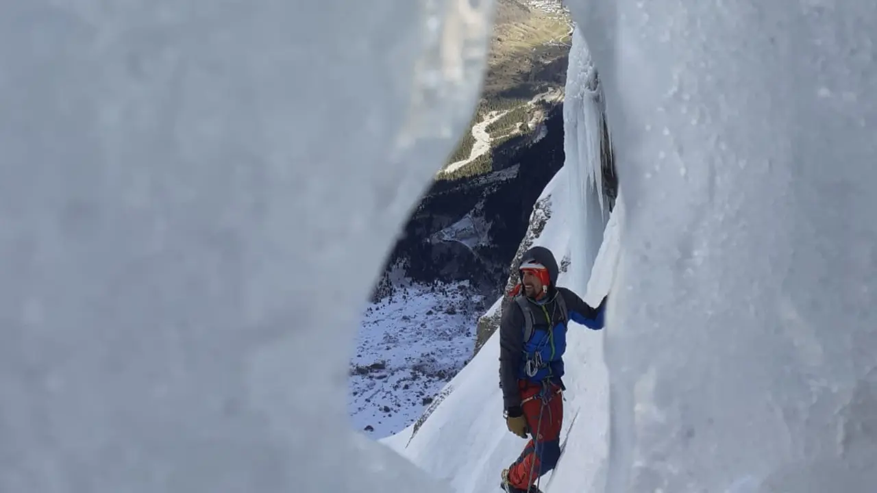 Uno de los miembros del equipo de escalada Fedme en Gavarnie. Foto: Fedme