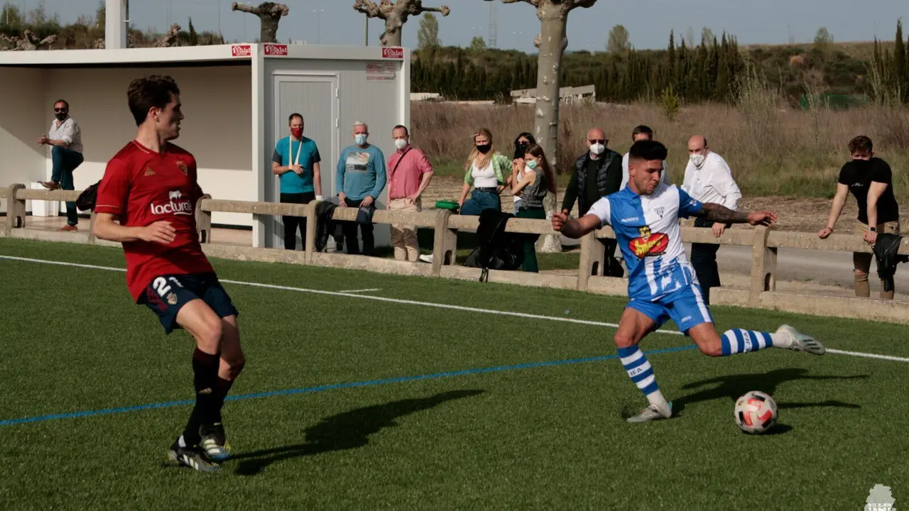 El Ejea en su &uacute;ltimo partido ante Osasuna B. Foto: @AupaEjea
