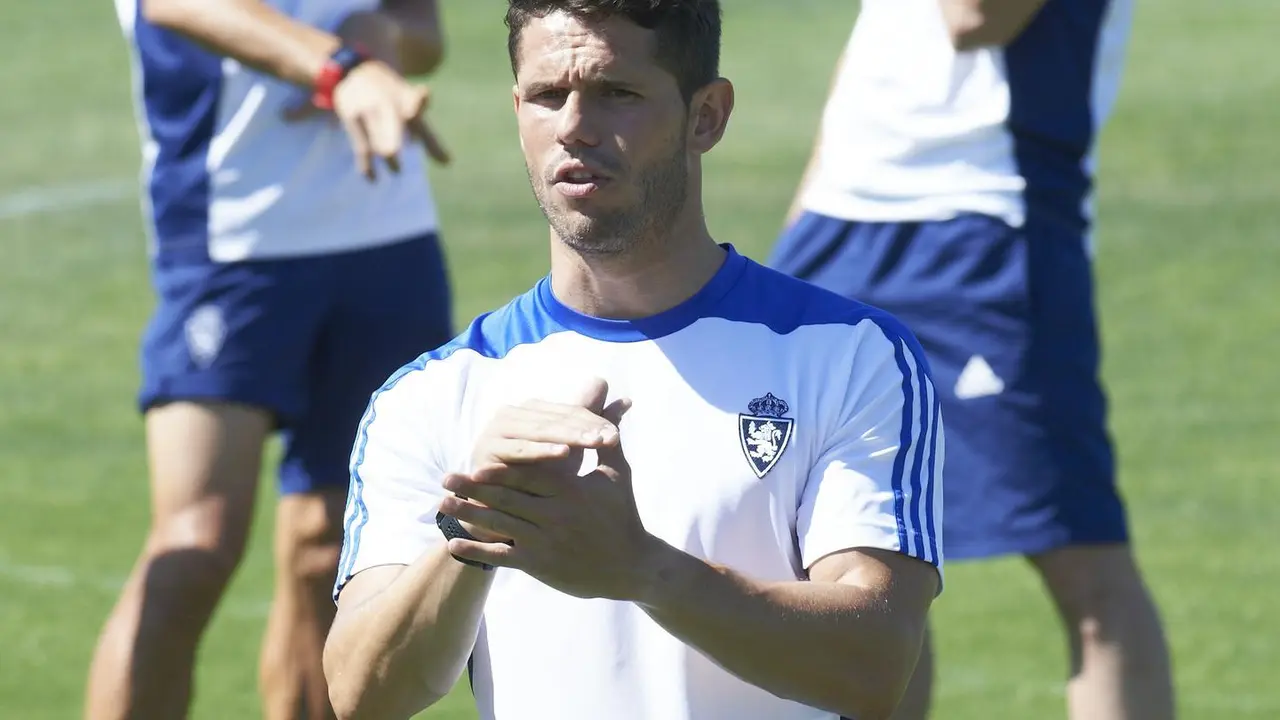 Javi Chocarro durante su etapa como preparador f&iacute;sico del Real Zaragoza. Imagen: Real Zaragoza.