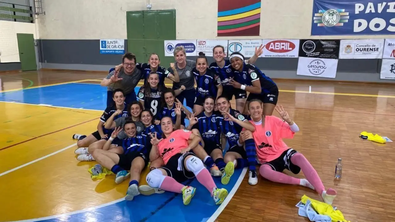 El equipo zaragozano celebra el triunfo. Foto: @SalaInter