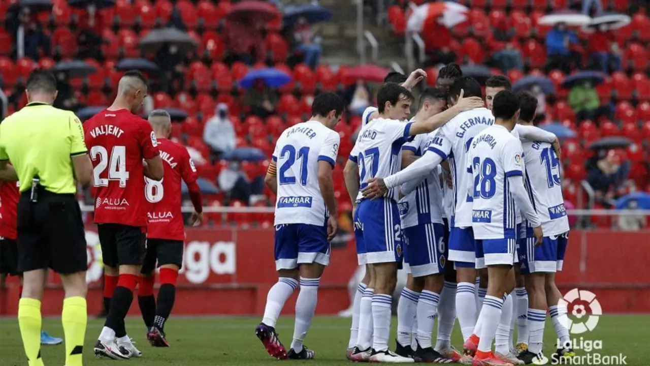 El Zaragoza celebra el gol de Zanimacchia. Foto: LFP