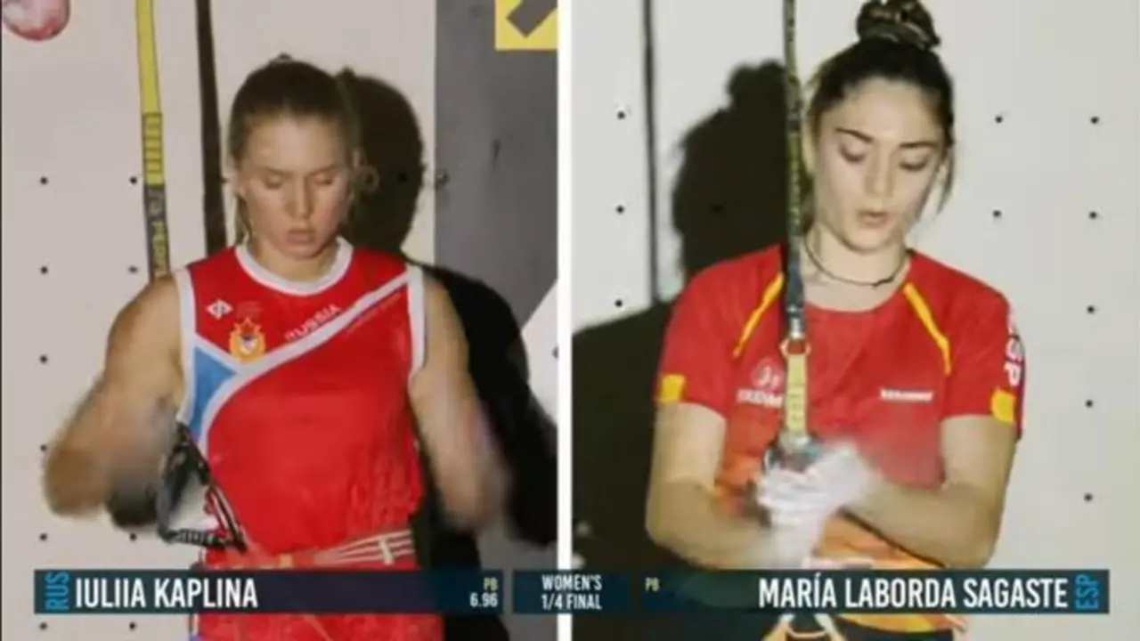 Yulia Kaplina y Mar&iacute;a Laborda en cuartos de final del absoluto europeo celebrado en Austria. Foto: Cedida