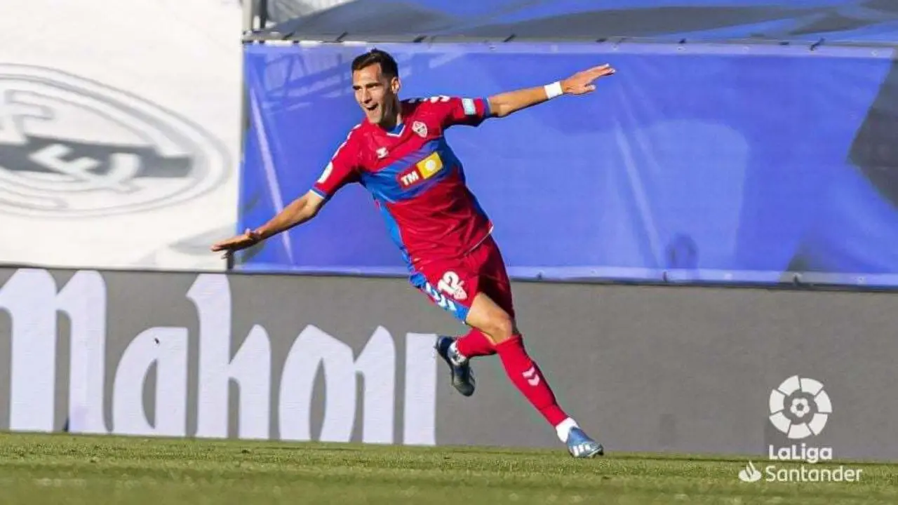 Dani Calvo celebrando su gol contra el Real Madrid | Foto: LaLiga