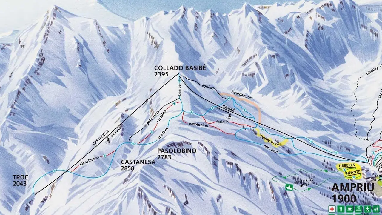 Mapa de las pistas de Cerler