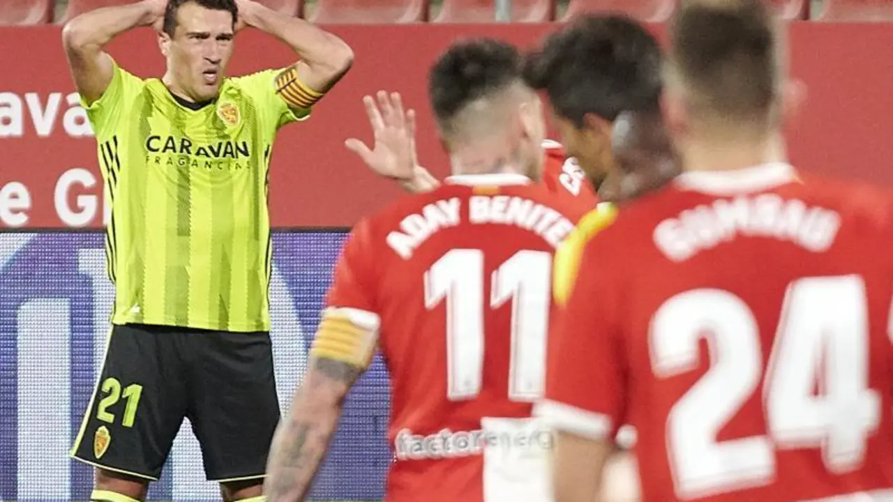 Alberto Zapater, en una imagen del &uacute;ltimo Girona - Real Zaragoza (22/01/21)