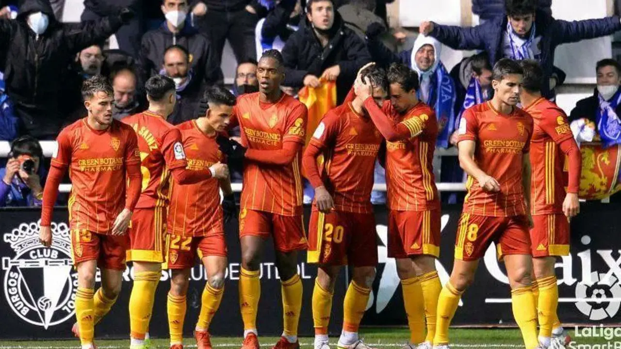 &Aacute;lvaro Gim&eacute;nez celebra el gol del Real Zaragoza en El Plant&iacute;o | Foto: Real Zaragoza
