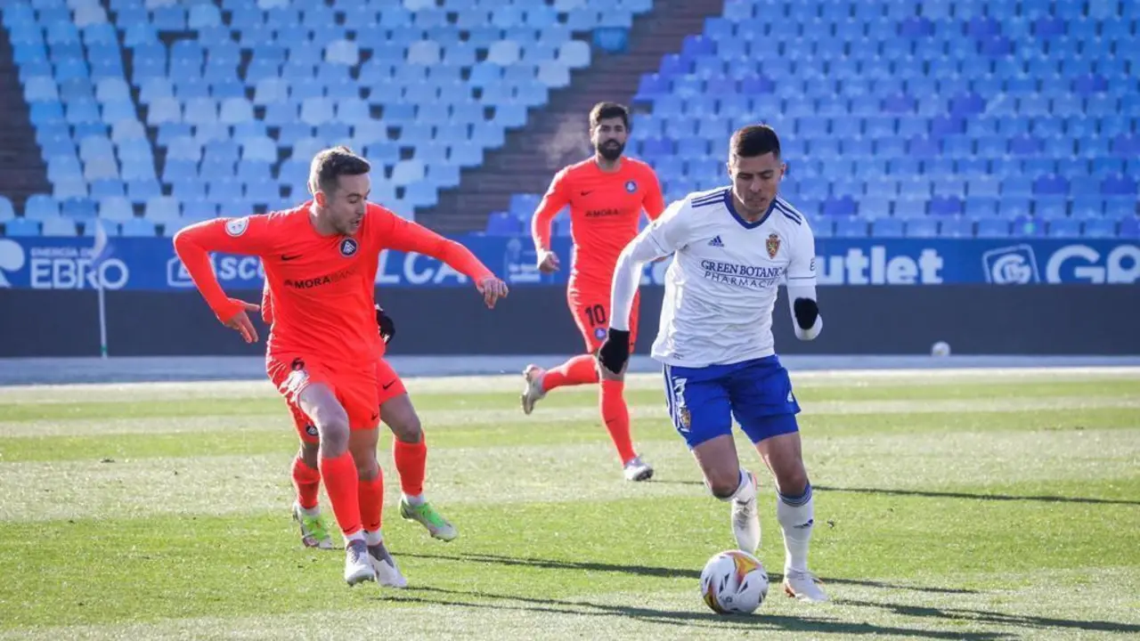Marc Aguado, en un amistoso con la camiseta del Andorra ante el Real Zaragoza | Foto: FC Andorra