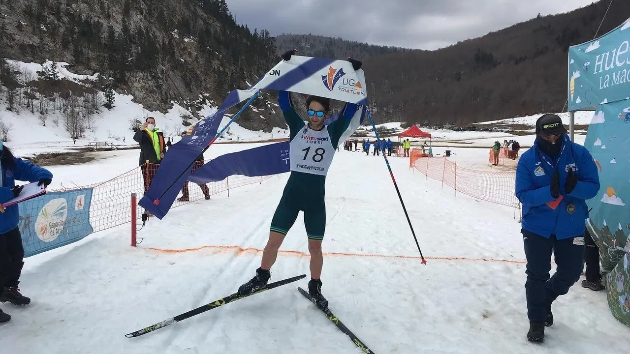 El segmento de esqu&iacute; de fondo de Linza fue el &uacute;ltimo del Triatl&oacute;n de Invierno de Ans&oacute;. Foto: Cedida