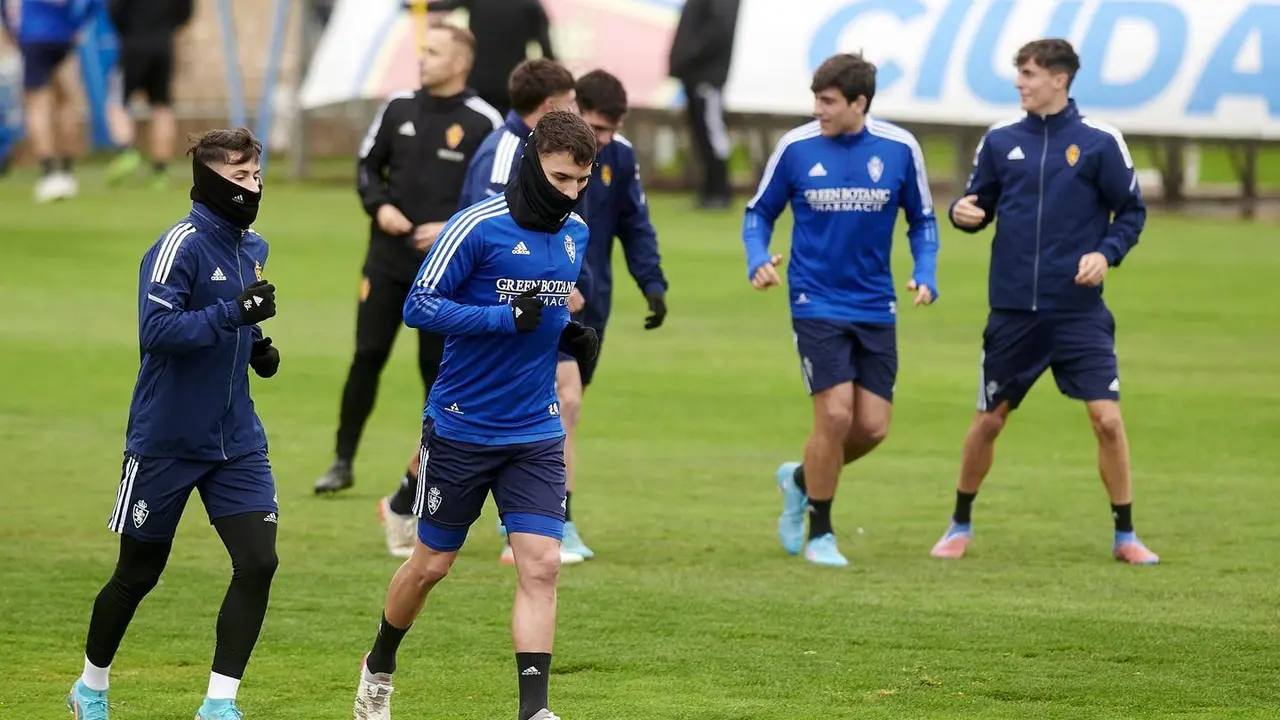 Los jugadores del Real Zaragoza, en un entrenamiento de esta semana. | Foto: Real Zaragoza