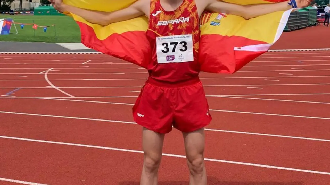 Sergio del Barrio, en la imagen, plata y r&eacute;cord de Espa&ntilde;a en la Gimnasiada. Foto: Cedida