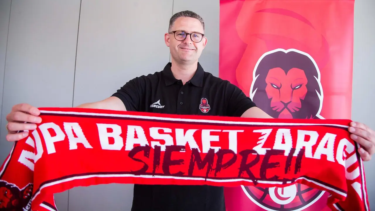 Martin Schiller, este jueves en su presentaci&oacute;n | Foto: Basket Zaragoza / Esther Casas