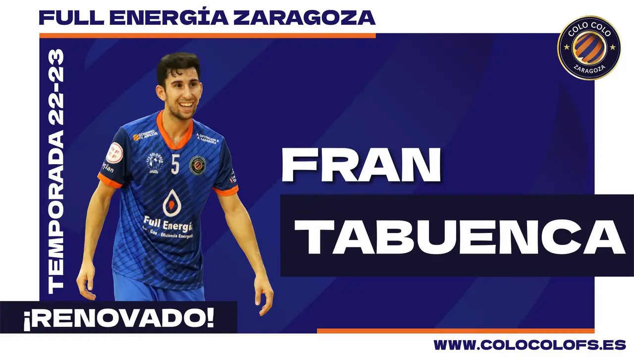 Cartel del Full Energ&iacute;a Zaragoza con la renovaci&oacute;n de Fran Tabuenca