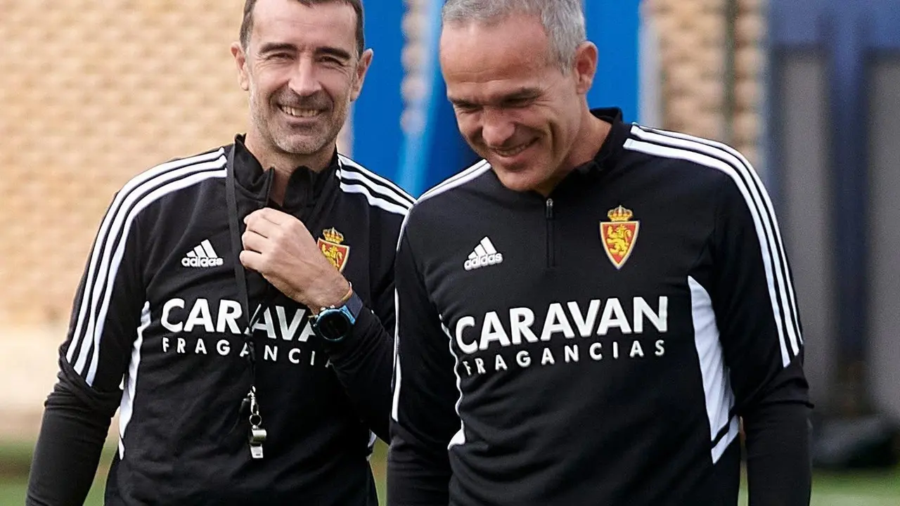 Carcedo junto a Javi Su&aacute;rez en un entrenamiento en La Ciudad Deportiva | Foto: RZ
