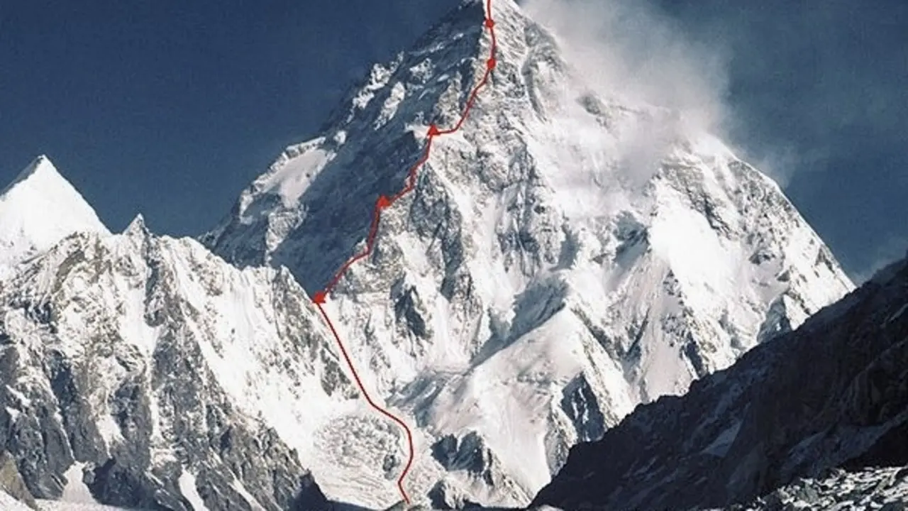 L&iacute;nea de la Magic Line al K2. Foto: Janusz Kurczab