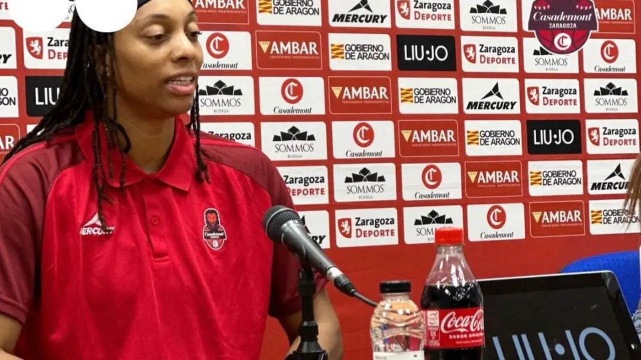 Aishah Sutherland, este mi&eacute;rcoles en sala de prensa | Foto: Casademont Zaragoza