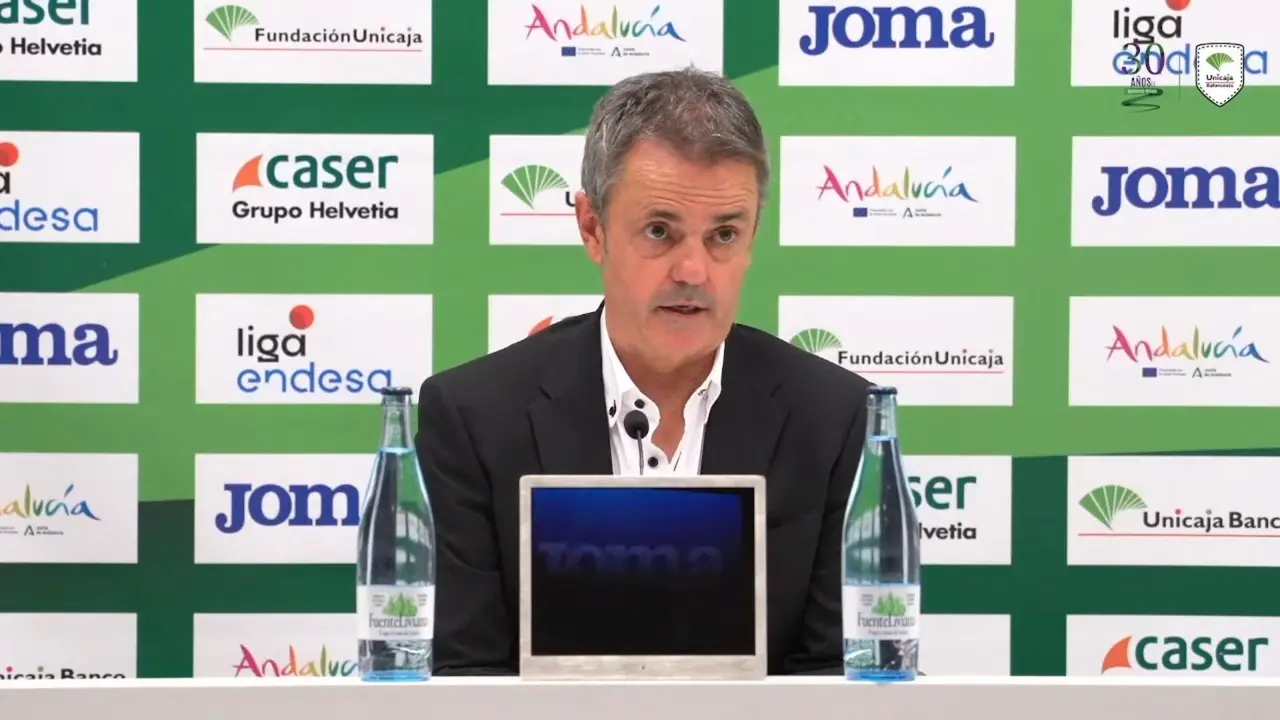 Porfirio Fisac, este s&aacute;bado en sala de prensa | Fotograma de Unicaja Baloncesto
