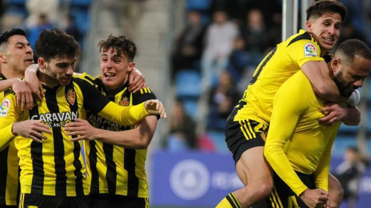 Jugadores celebrando el 0-1 frente al FC Andorra | Foto: RZ