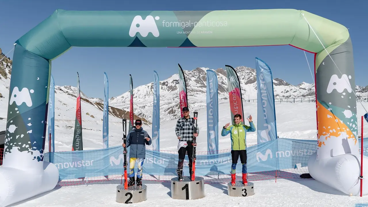 Podio masculino del SX de Copa de espa&ntilde;a celebrado este fin de semana en Aram&oacute;n Formigal. Foto: Aram&oacute;n Formigal