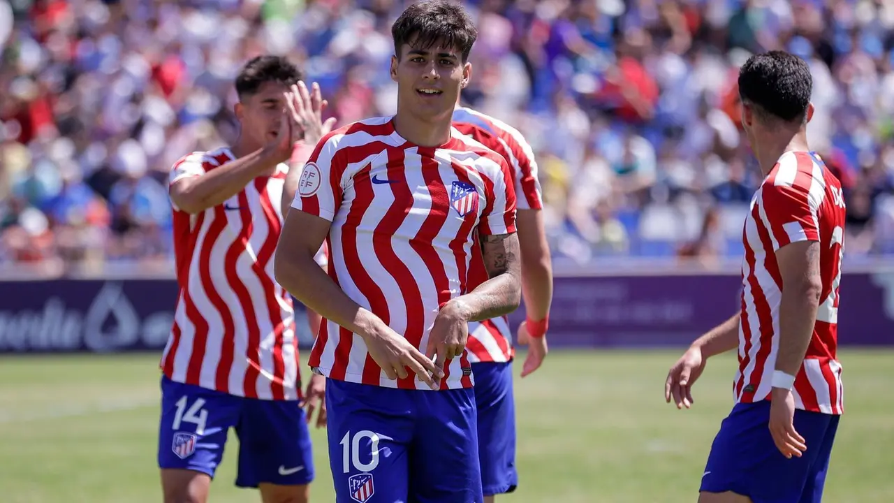 Carlos Mart&iacute;n celebra uno de sus 18 goles de este curso | Foto: Atl&eacute;tico de Madrid