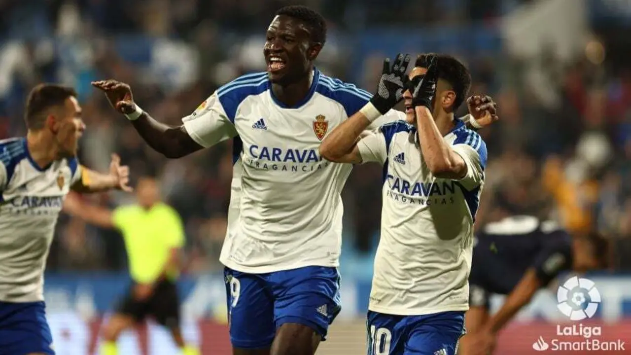 Bermejo celebrando un gol con el Real Zaragoza | La Liga