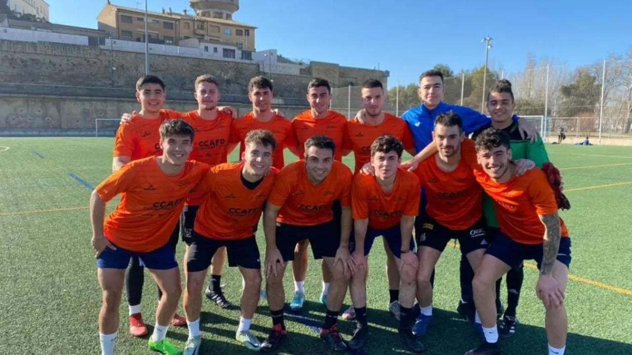 Equipo de f&uacute;tbol de Ciencias de la Salud y el Deporte de Huesca. Foto: Cedida