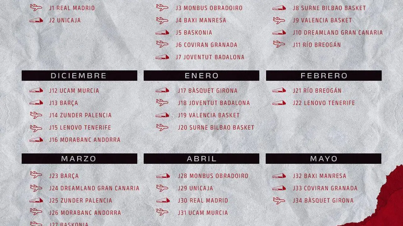 Calendario del Casademont Zaragoza