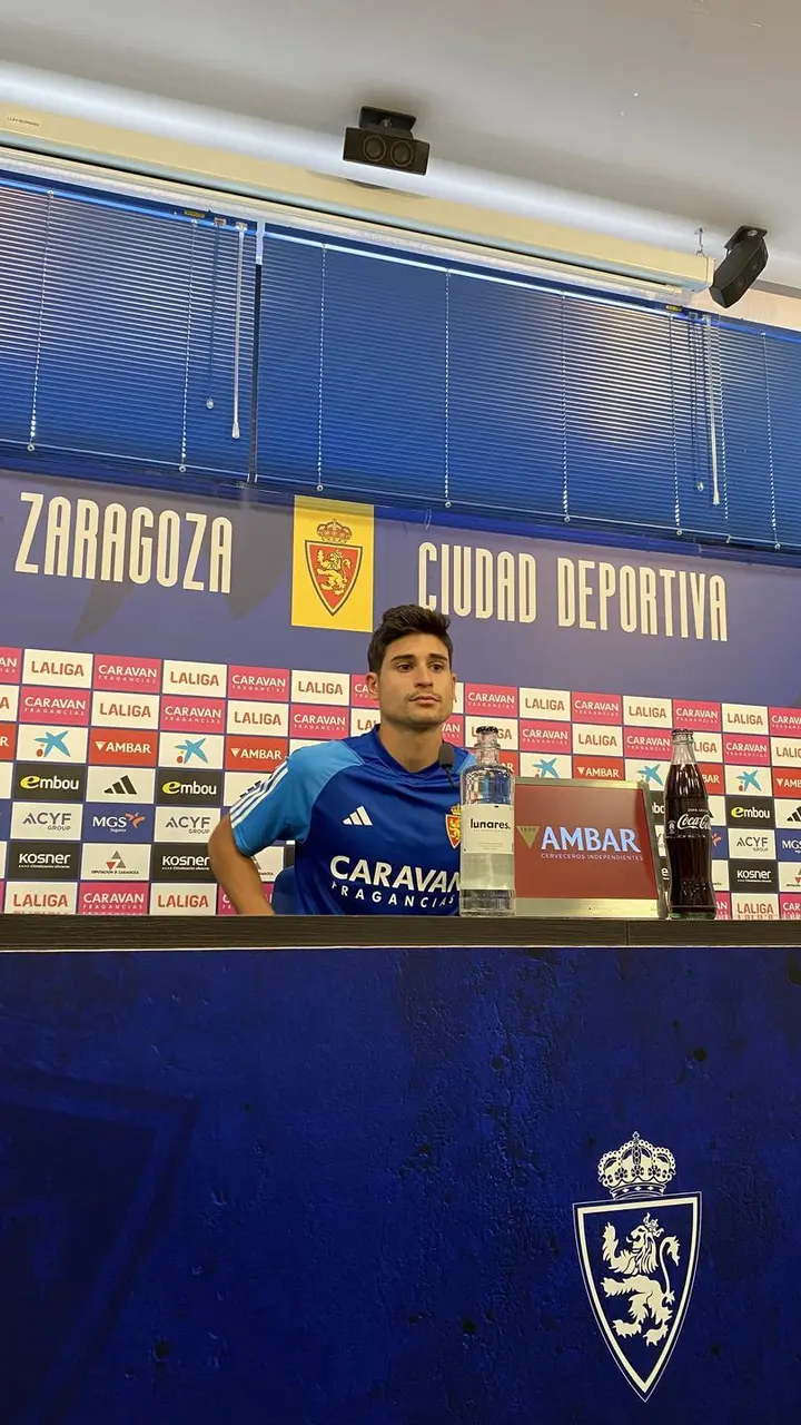 Jaume Grau en rueda de prensa. FOTO: SportArag&oacute;n