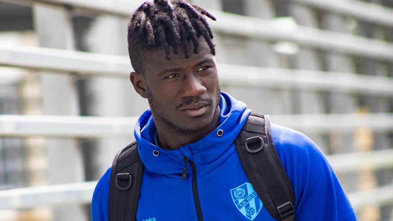 Samuel Obeng, en la temporada 23/24 antes del partido frente al Villarreal B