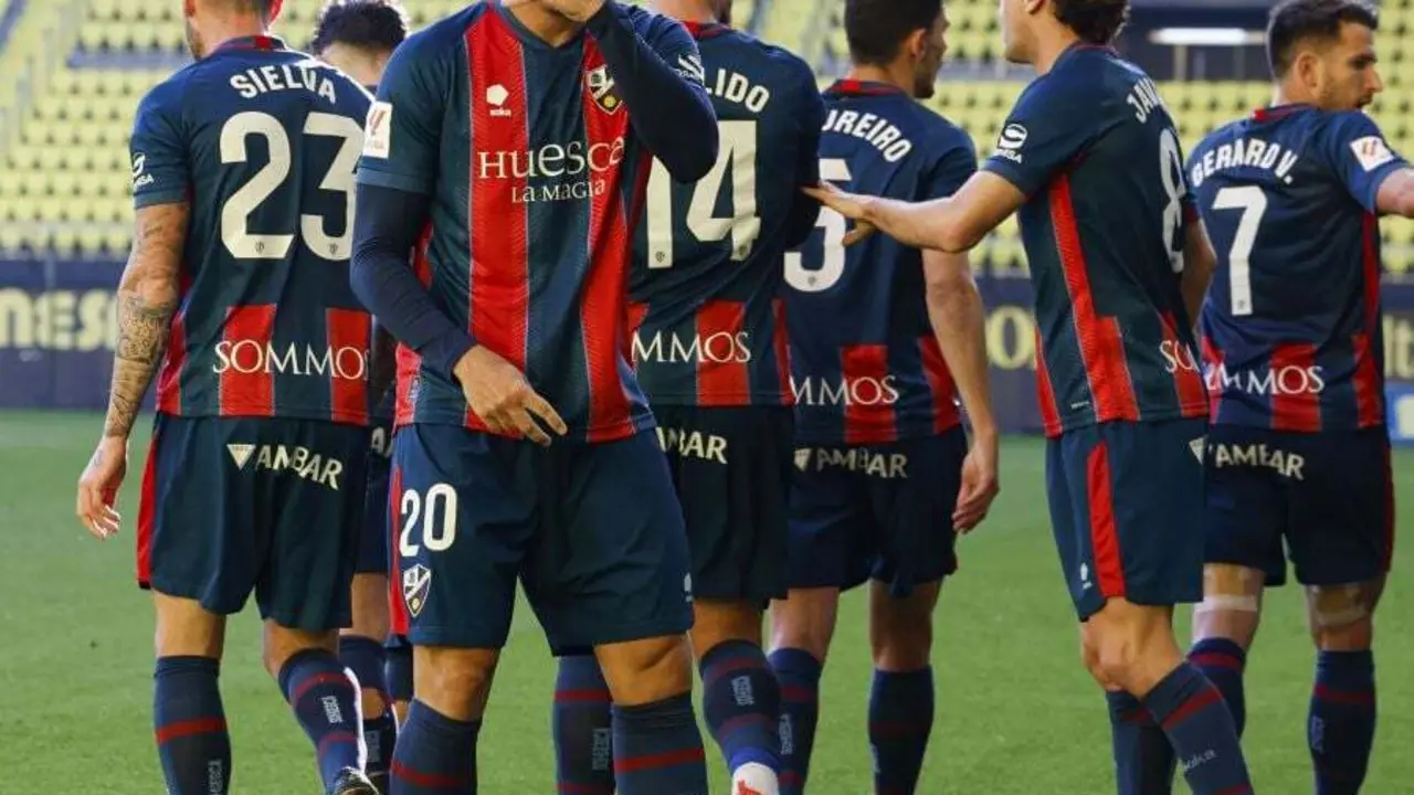 Vilarrasa tras su gol contra el Villarreal B. Foto: LaLiga