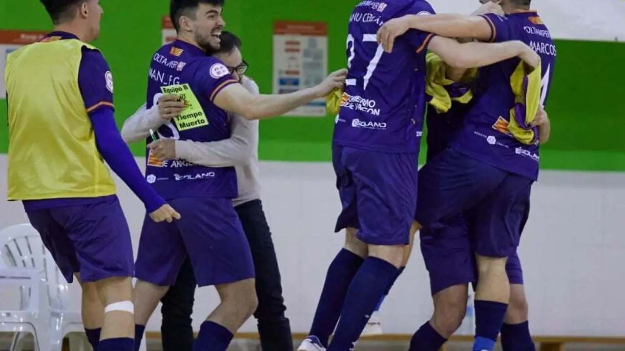 Celebraci&oacute;n de los jugadores azulones