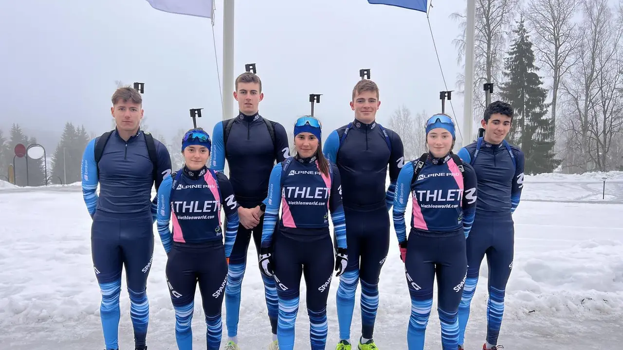 Imagen de los 'mayencos' que han conformado la selecci&oacute;n espa&ntilde;ola de biatl&oacute;n en Estonia. Foto: Fadi