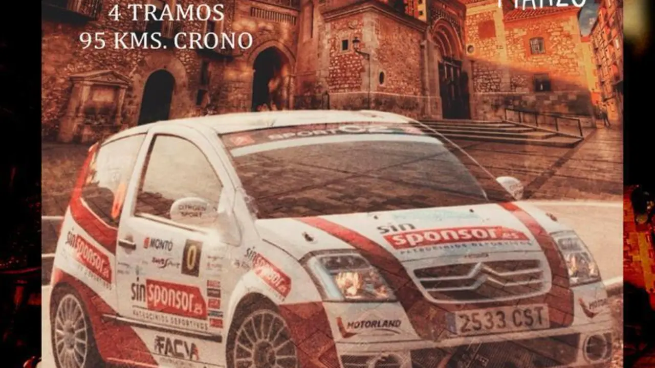 Dise&ntilde;o parcial del cartel que anuncia la prueba del Rally de Teruel. Foto: Cedida