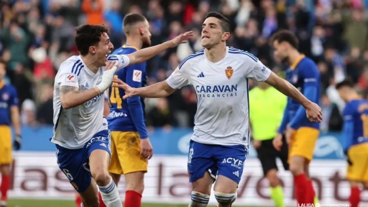 Fran G&aacute;mez celebrando su golazo frente al Andorra | Foto: LaLiga