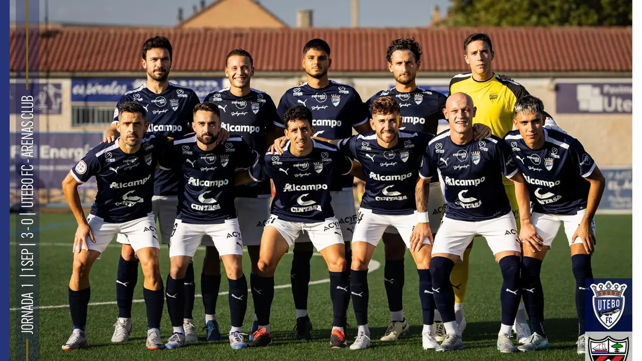 Once inicial del Utebo FC frente al Arenas Club. Fotograf&iacute;a: Utebo FC.