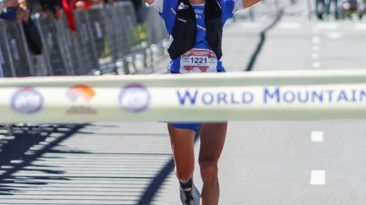 Magliano, con la victoria de hoy, suma su segundo oro en el Mundial Masters de Trailrunning que se celebra en Canfranc. Foto: Josemi Mu&ntilde;oz