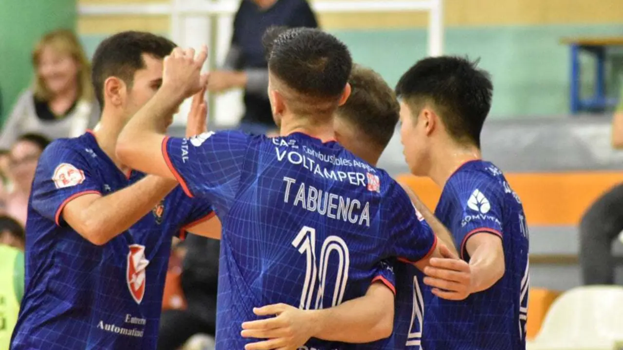 Jugadores del Entrerr&iacute;os Zaragoza celebran un gol | Foto: Sandra Valero