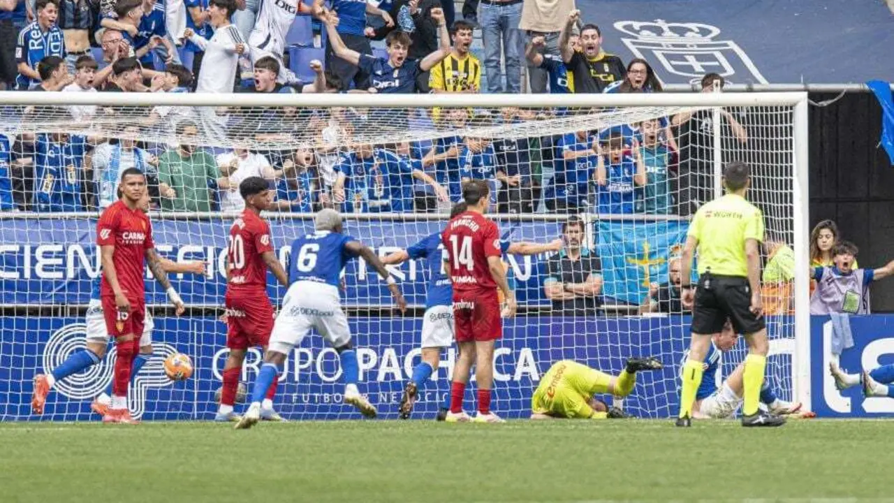 El Real Oviedo anot&oacute; el 1-0 en el descuento (Foto: LaLiga).
