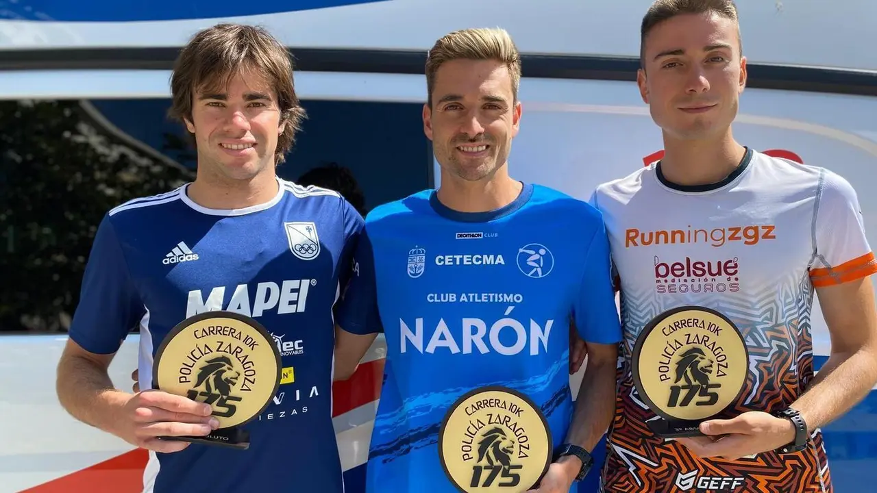 Los ganadores de esta edici&oacute;n de la 10K. Fotograf&iacute;a: Polic&iacute;a Local de Zaragoza.