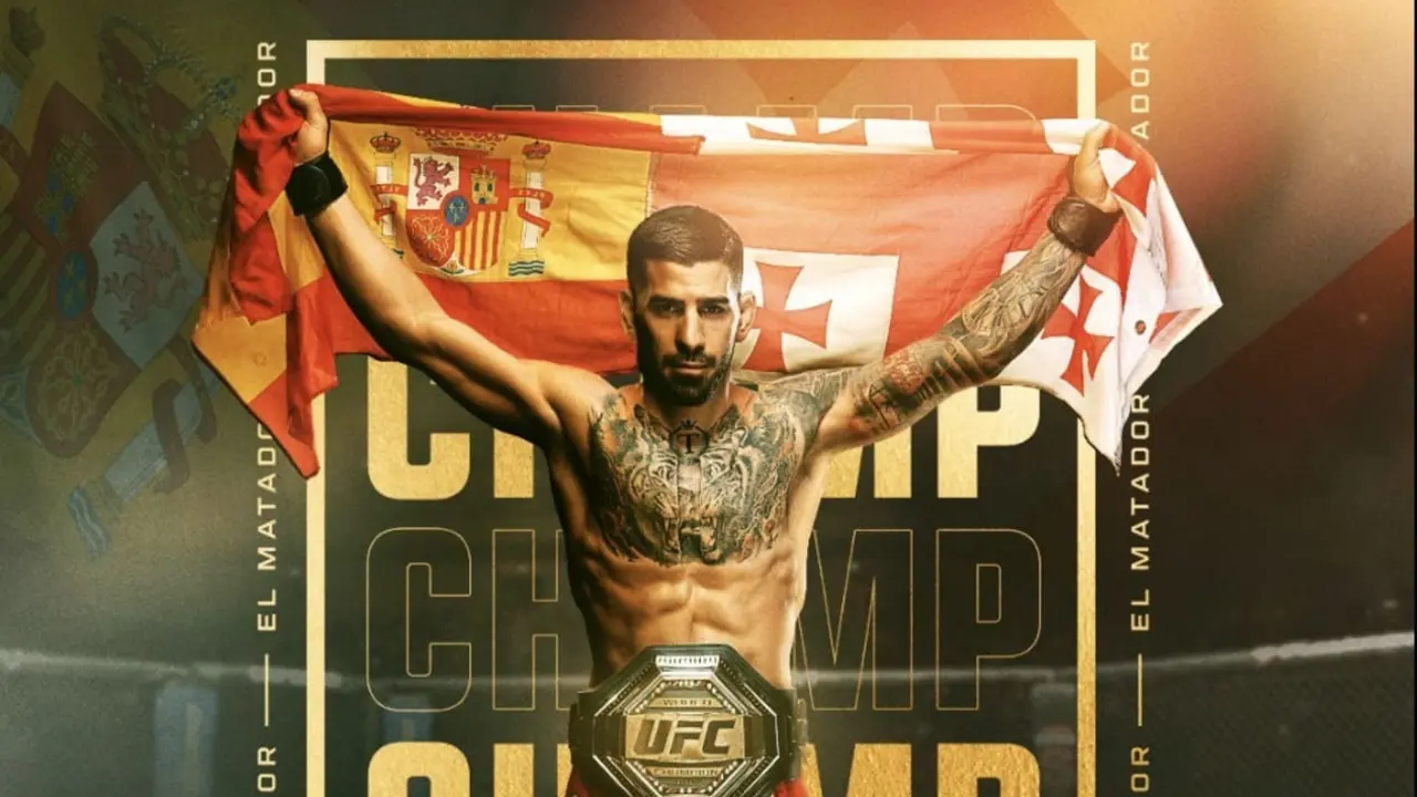 Ilia Topuria, consagrado como campe&oacute;n de peso ligero. Fotograf&iacute;a: UFC.