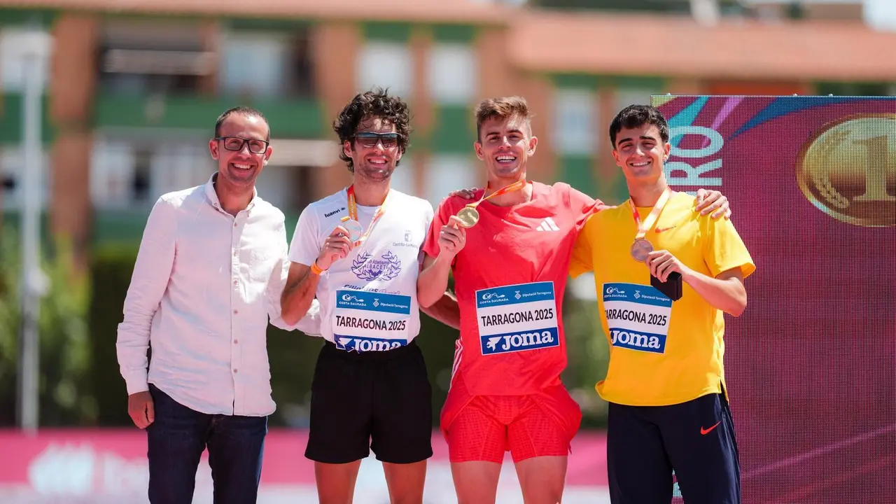 Podio masculino del Campeonato de Espa&ntilde;a Absoluto. Fotograf&iacute;a: RFEA.