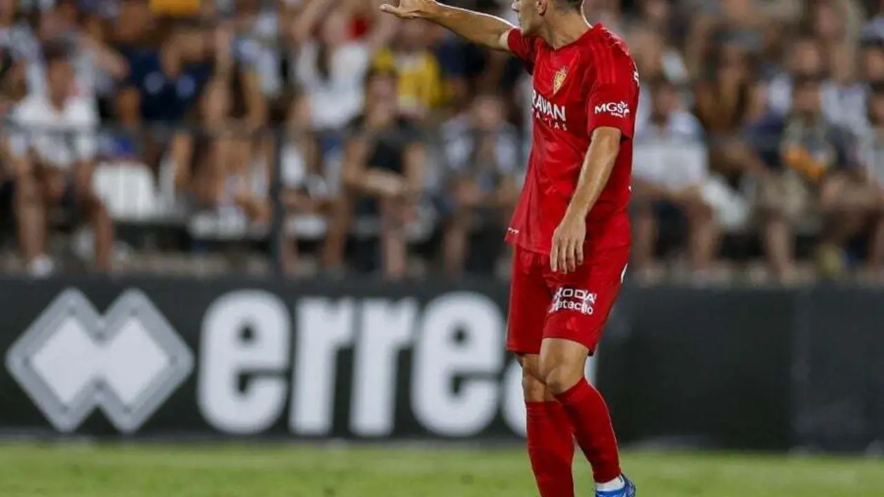 Dani G&oacute;mez celebra su gol ante el CD Castell&oacute;n (Foto: LALIGA Hypernotion)