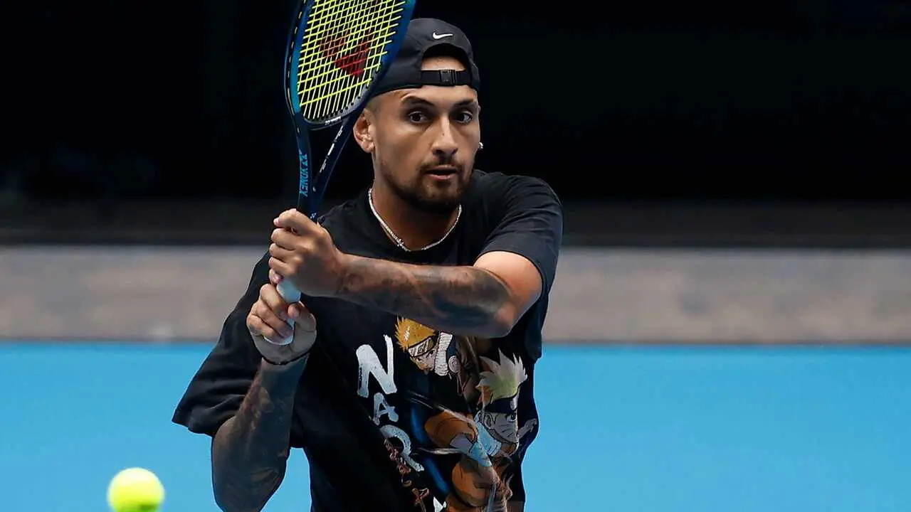 Nick Kyrgios, durante un calentamiento. Fotograf&iacute;a: ATP Tour.