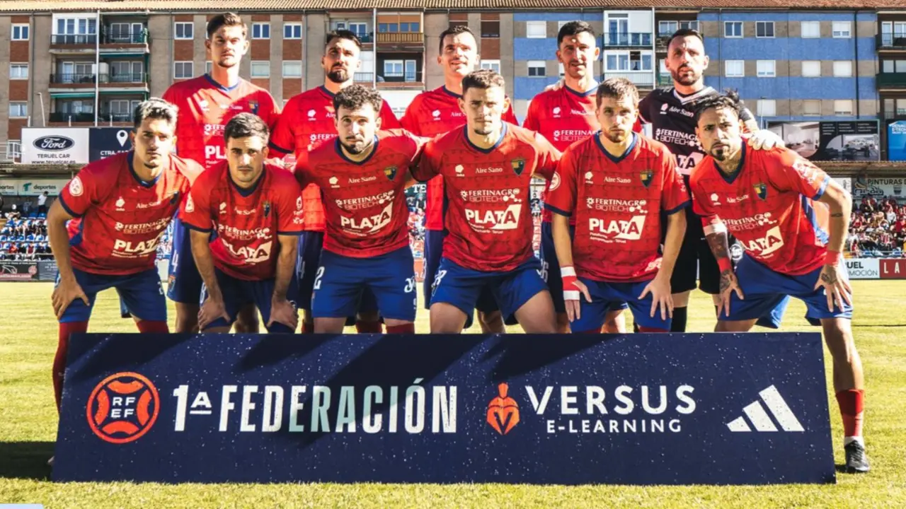 Once del CD Teruel ante el H&eacute;rcules. Fotograf&iacute;a: CD Teruel.