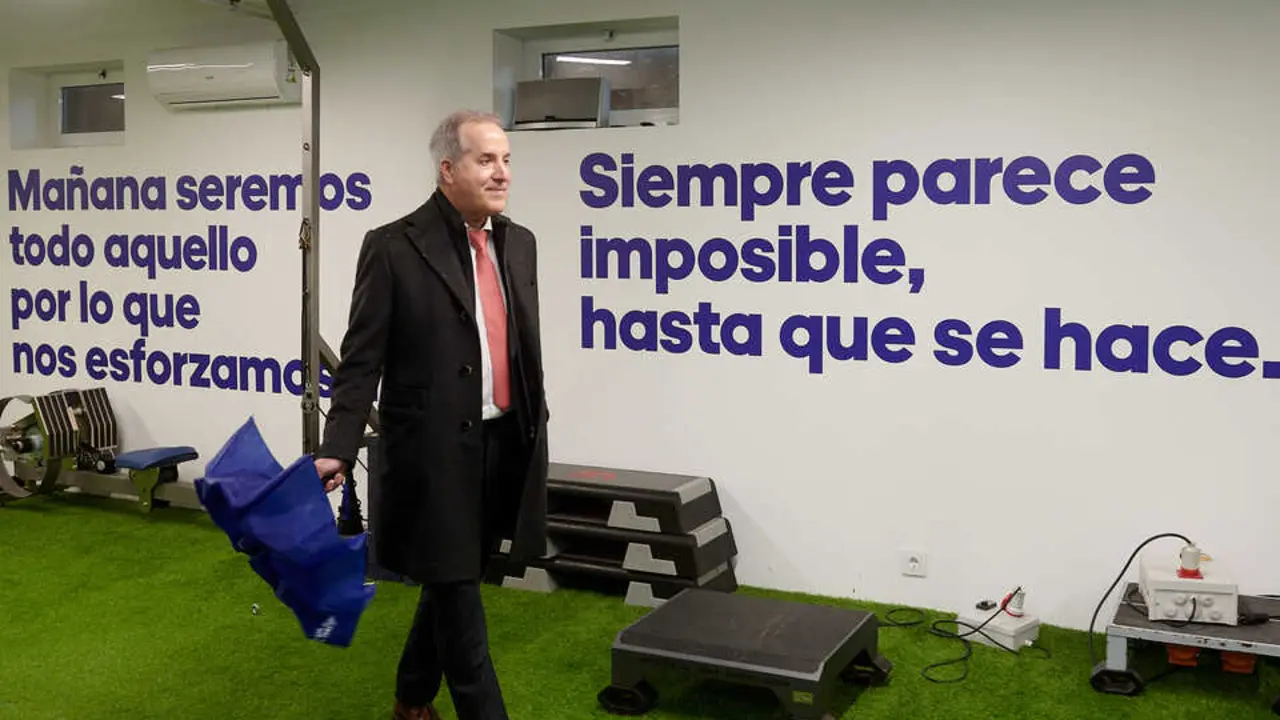 Jorge Mas durante una visita a la Ciudad Deportiva del Real Zaragoza / RZ