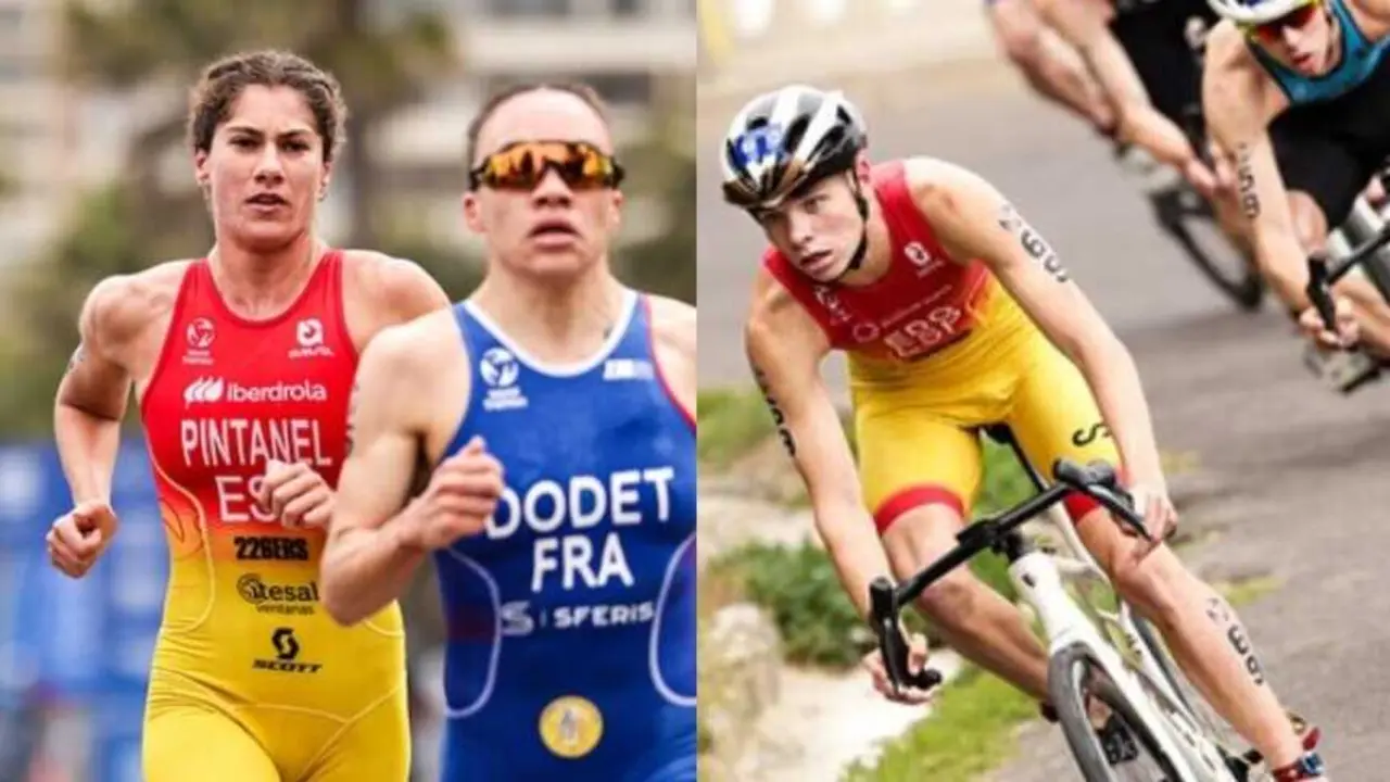Marta Pintanel e Iz&aacute;n Edo. Fotograf&iacute;as de la RR.SS. de la atleta y de Worth Triatl&oacute;n / Wagner Araujo.