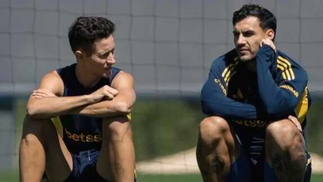 Ander Herrera junto a Leandro Paredes en un entrenamiento / Boca Juniors