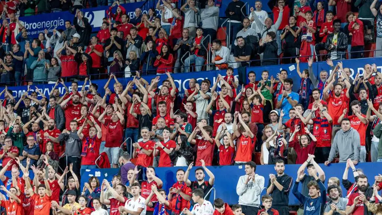 Afici&oacute;n de Osasuna durante un partido en El Sadar / Osasuna