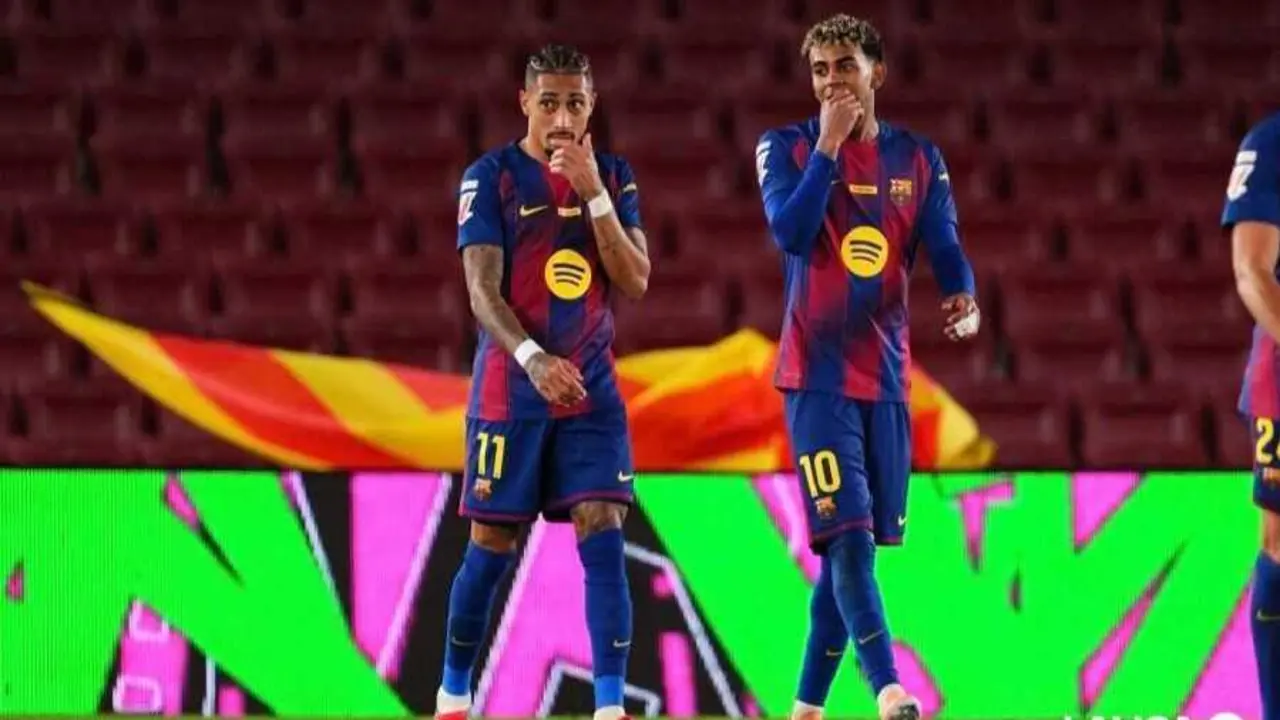 Lamine Yamal y Rapinha con el FC Barcelona / LaLiga